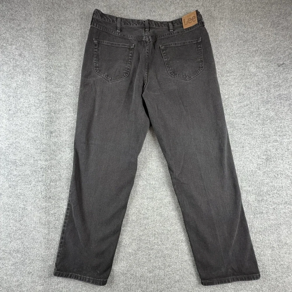 Lee Jeans Mens 40x31 Gray Relaxed Fit Straight Leg Charcoal Wash Denim Pants